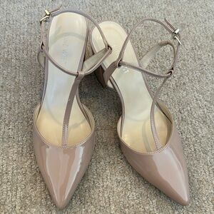 Like new! Nine West Tan Neutral Block Heels Sz 9
